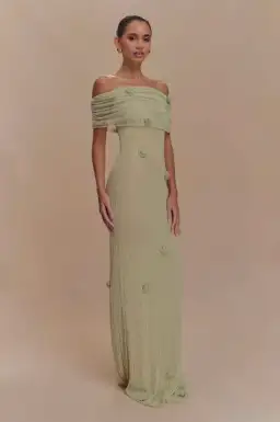 Brynn Orchid Knit Maxi Dress - Pastel Green for rent on The Volte - image 1