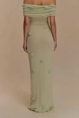 Brynn Orchid Knit Maxi Dress - Pastel Green for rent on The Volte - image 2