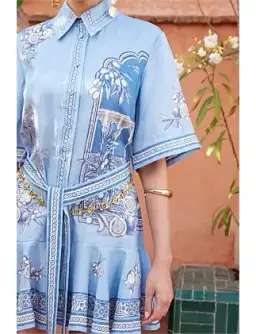 Alemais VILLA ROMANTICA MINI DRESS Blue Size 12