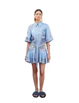 Alemais VILLA ROMANTICA MINI DRESS Blue Size 12