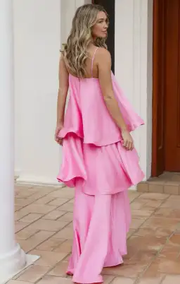 Elliatt Tilly Tiered Maxi Dress size XL / 14 Pink for rent on The Volte - image 2