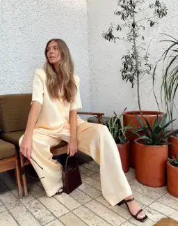 Viktoria And Woods Chorus Shirt And Pilot Pants Set Butter Yellow Size 0 / AU 6 for rent on The Volte - image 1