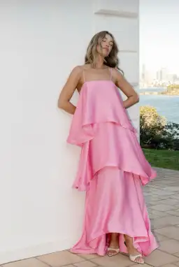 Elliatt Tilly Tiered maxi Pink Size L(12-16) for rent on The Volte - image 0