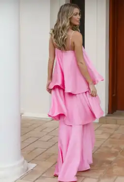 Elliatt Tilly Tiered maxi Pink Size L(12-16) for rent on The Volte - image 1