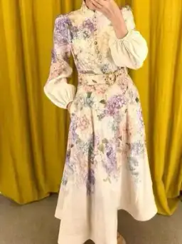 Zimmermann Dawning Button Hydrangea Floral Midi Dress size 2 / 10 - 12 for rent on The Volte - image 2