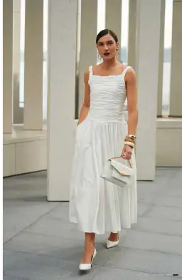 Aje Star Midi dress white size 4 for rent on The Volte - image 1