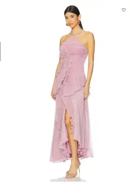 Amur Lorelie Midi Halter Gown Dress Water Hyacinth Pink Size AU 6 /US 2 for rent on The Volte - image 1