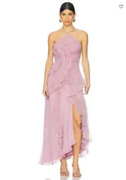 Amur Lorelie Midi Halter Gown Dress Water Hyacinth Pink Size AU 10 /US 6 for rent on The Volte - image 4