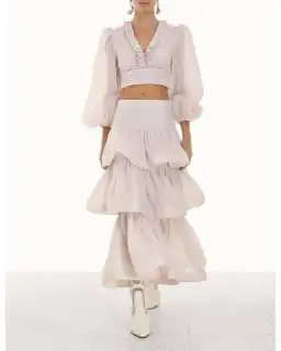 Zimmermann Rhythmic Ruffle Bodice And Tiered Midi Skirt Set Size 2 AUS 12 for rent on The Volte - image 2