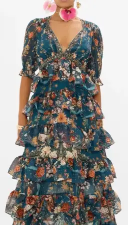 Camilla Puff Sleeve Long Dress She Who Wears The Crown Size S (10) for rent on The Volte - image 2