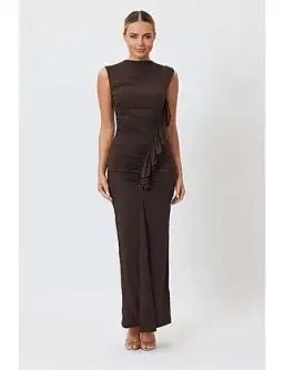 Bianca Bridgett AMARA MAXI DRESS Brown Size 12 for rent on The Volte - image 1