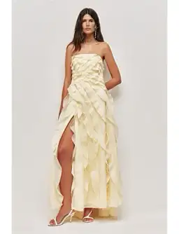 Aje Allairie Gown Butter Yellow Size 10