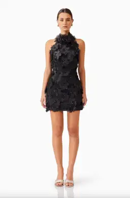 Elliatt Cherry Blossom Mini Dress in Black Size 8  for rent on The Volte - image 1