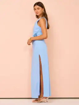 Issy - Off Shoulder Maxi Dress in Blue for rent on The Volte - image 3