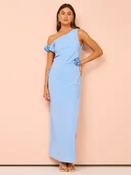 Issy - Off Shoulder Maxi Dress in Blue for rent on The Volte - image 1