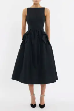 Rebecca Vallance Narcissa Midi Dress Black Size AU 8 for rent on The Volte - image 1
