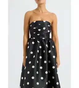 Pasduchas Dottie Strapless Midi Dress Black/Cream Size AU 10 for rent on The Volte - image 4