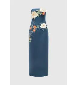 Leo Lin Rayna Appliqué Floral Bustier Maxi Dress Pear Blossom Size AU 12 for rent on The Volte - image 6