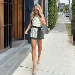 SIR Leilana Garden Stripe Mini Dress Size 2 for rent on The Volte - image 1