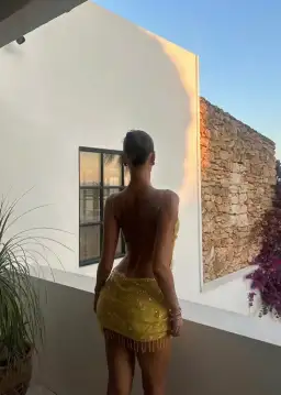 Jaded London Beaded Mesh Mirage Mini Dress in Size XS / AU 6 for rent on The Volte - image 4