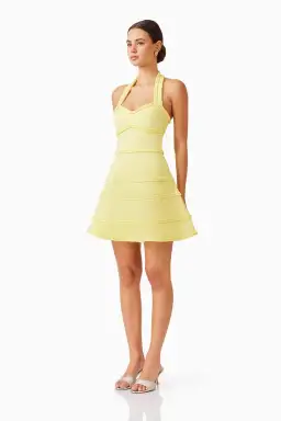 Elliatt Katlyn Halter Mini Dress in Lemon Yellow Size 10 for rent on The Volte - image 2