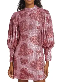 Farm Rio Hearts Sequin Mini Dress sz M for rent on The Volte - image 3