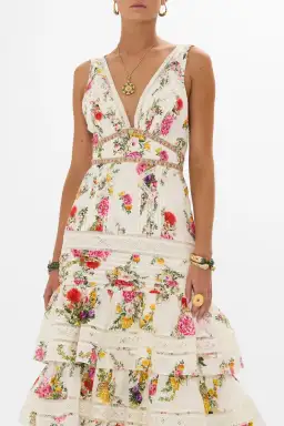 Camilla Tiered Ruffle Hem Dress Egyptian Rose (M/AU 12) for rent on The Volte - image 5