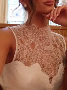 Shona Joy Jamila Lace High Neck Maxi Dress White Size 10 for rent on The Volte - image 4