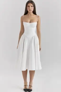 House of CB Samaria White Corset Midi Dress Size L+ Bigger Cup Size (D-E) for rent on The Volte - image 1