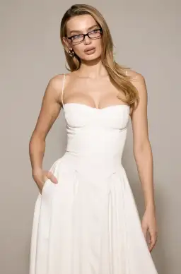 House of CB Samaria White Corset Midi Dress Size L+ Bigger Cup Size (D-E) for rent on The Volte - image 10