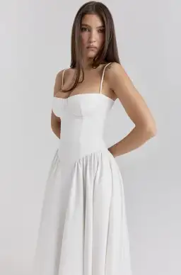 House of CB Samaria White Corset Midi Dress Size L+ Bigger Cup Size (D-E) for rent on The Volte - image 3