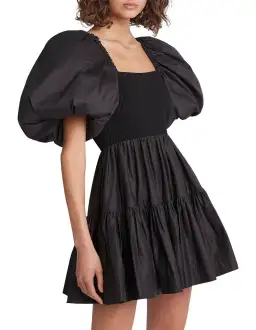 Aje Black Mini Dress - Casa Puff Sleeve - Size 12 for rent on The Volte - image 4