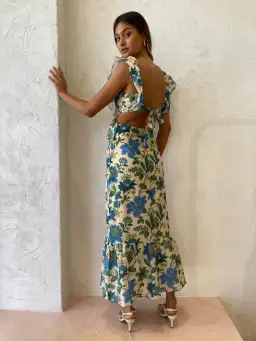 Sir the Label Celia Frill Midi Dress Marguerite Floral Print Size 2 / AU 10 for rent on The Volte - image 3