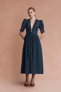 Lovaan Boehm Dress Navy Floral Size 10 for rent on The Volte - image 1
