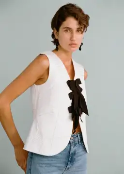 Lovaan Demi Top Recycled Poly Taffeta White Size 10 for rent on The Volte - image 2