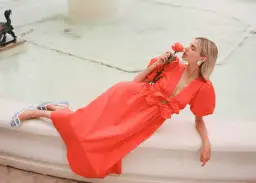 Lovaan Devon Dress Coral Size 14 for rent on The Volte - image 5