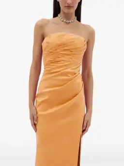 Rachel Gilbert Mira Strapless Gown Orange Amber Size 8 for rent on The Volte - image 5