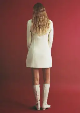 Lovaan Evelyn Dress Poly Linen Spandex Meringue Size 8 for rent on The Volte - image 2