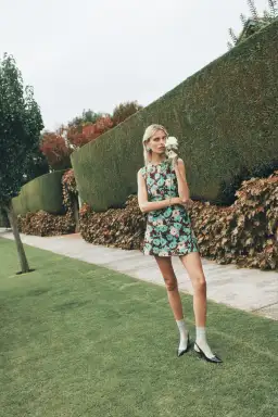 Lovaan Harper Silk Linen Green Floral Size 14 for rent on The Volte - image 1