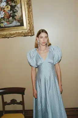 Lovaan Tess Dress Blueberry Stripe Size 8 for rent on The Volte - image 6