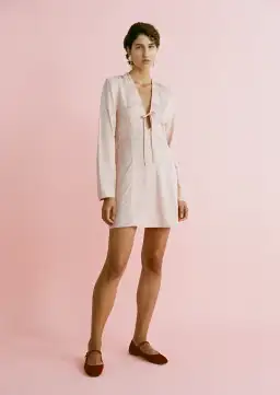 Lovaan Isla Brushed Rose Dress Silk Linen Brushed Rose Size 8 for rent on The Volte - image 2