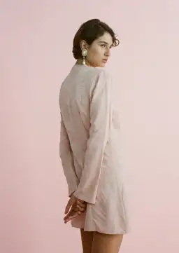 Lovaan Isla Brushed Rose Dress Silk Linen Brushed Rose Size 8 for rent on The Volte - image 3