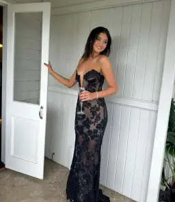 Self Portrait Rhinestone Embellished Sheer Gown Black Size AU 12 for rent on The Volte - image 5