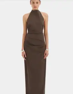 Sir Sol Halter Gown in Mocha Size 0/6 for rent on The Volte - image 1