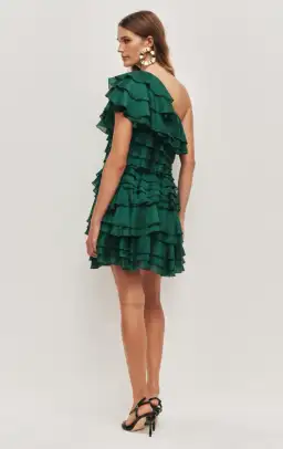 AJE Rosaline Mini Dress Forest green Size 6 for rent on The Volte - image 2