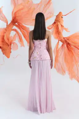 Justin Tong Cascade Pleated Gown Size 8 for rent on The Volte - image 2