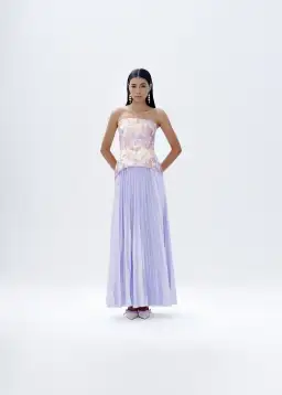 Justin Tong Cascade Pleated Gown Lilac Size 14 for rent on The Volte - image 1