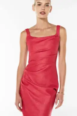 Manning Cartell Love Blossoms Raffia Midi Dress In Red Size 10 for rent on The Volte - image 2