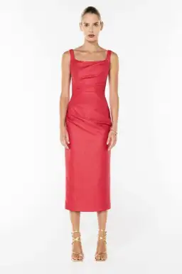 Manning Cartell Love Blossoms Raffia Midi Dress In Red Size 10 for rent on The Volte - image 1