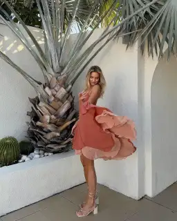 Arcina Ori DANA DRESS PEACH Size S for rent on The Volte - image 2